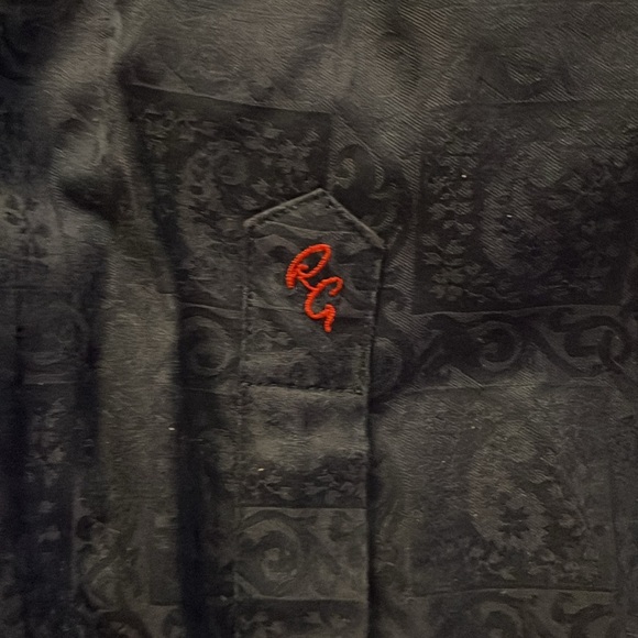 Robert Graham Men’s Button Up Paisley Geometric Flip Cuff Blue Shirt Size 3XL - Picture 8 of 10